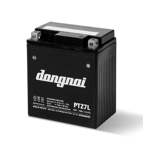 Ắc quy khô miễn bảo dưỡng Đồng Nai PTZ7L - 12V - 7Ah